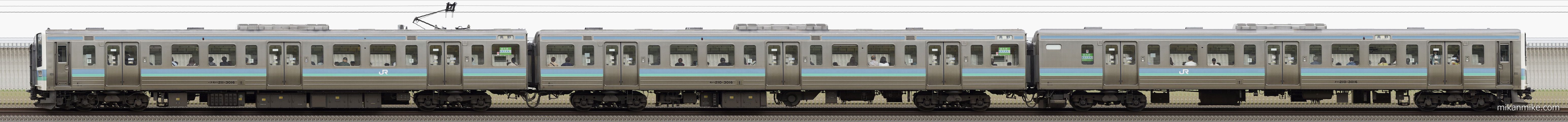 211系N308編成 長編成サイドビュー