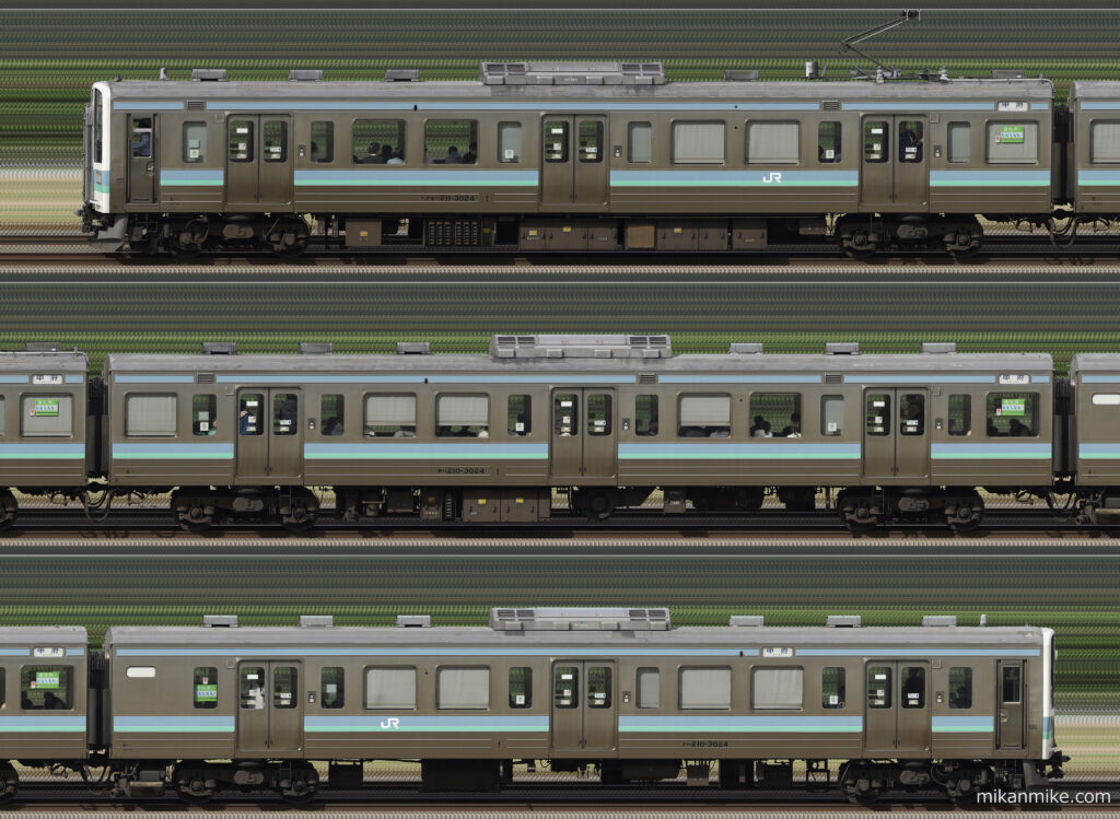 211系N313編成の長編成サイドビュー