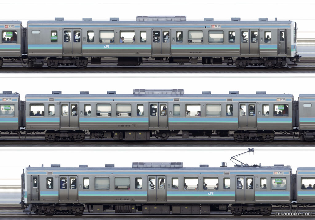 211系N326編成の長編成サイドビュー