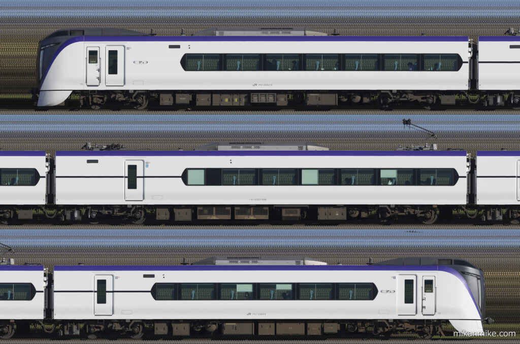 E353系S206編成 特急はくば1号 長編成サイドビュー
