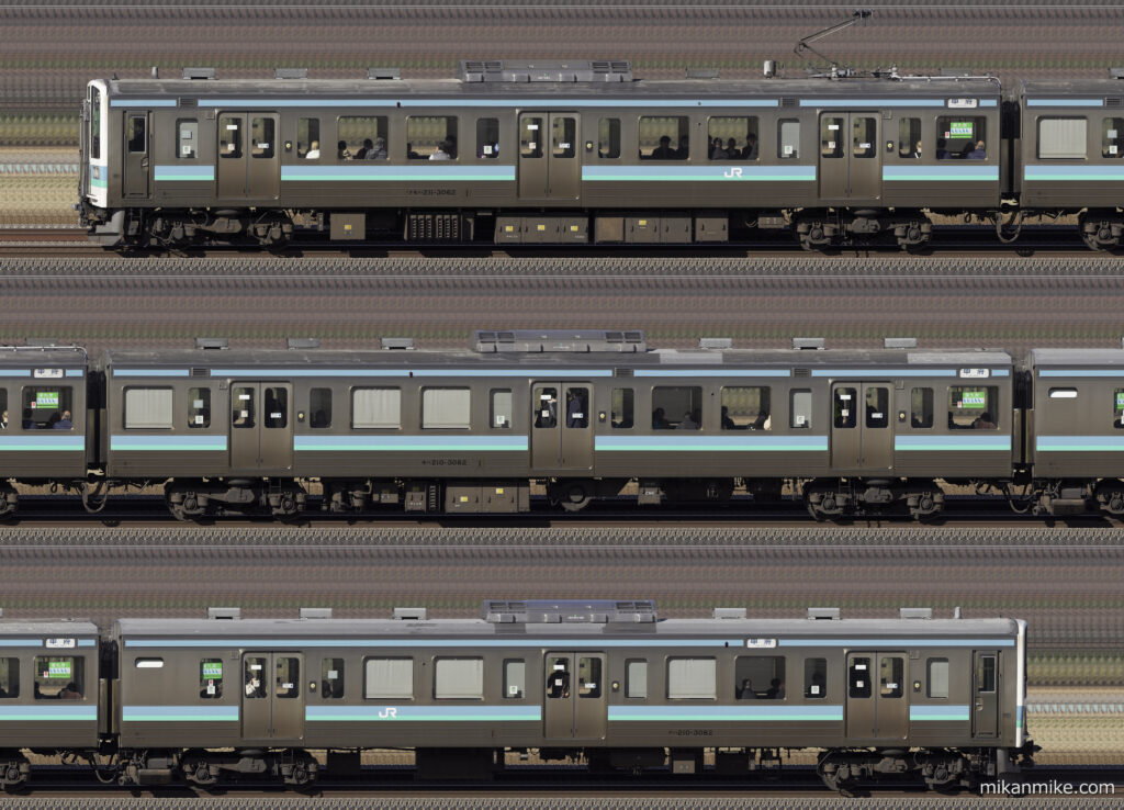 211系ナノN305編成 長編成サイドビュー