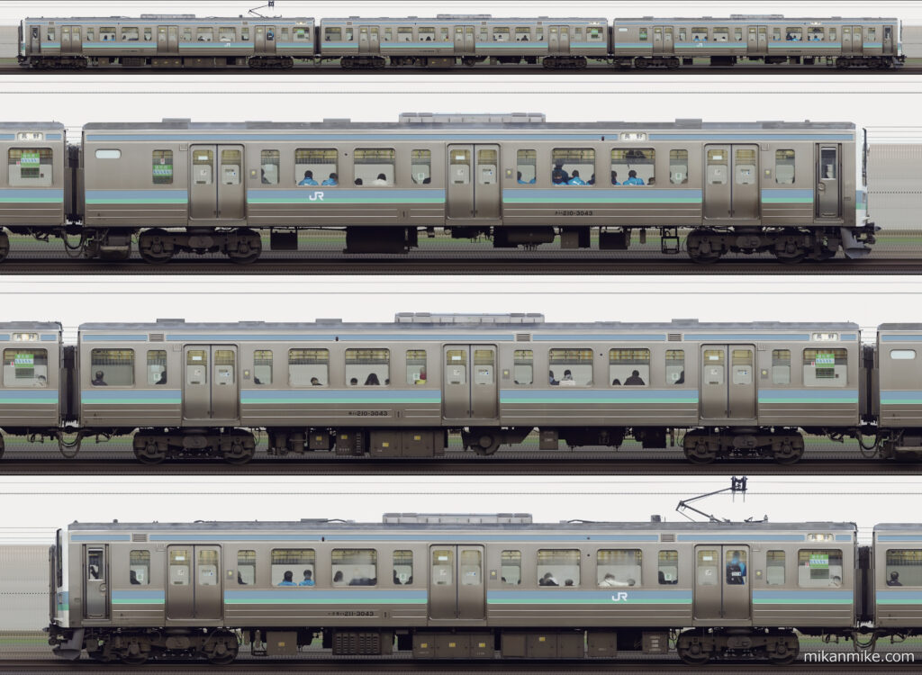211系N334編成 [ クモハ211-3043 モハ210-3043 クハ210-3043 ]