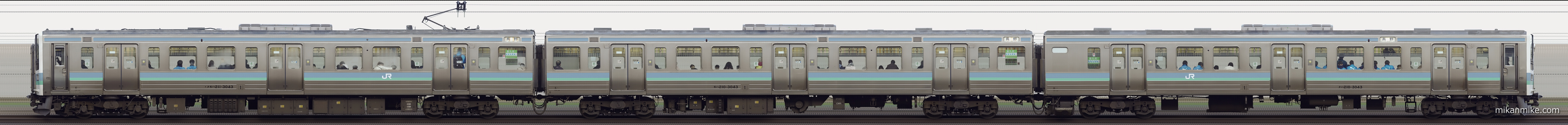 211系N334編成 [ クモハ211-3043 モハ210-3043 クハ210-3043 ]