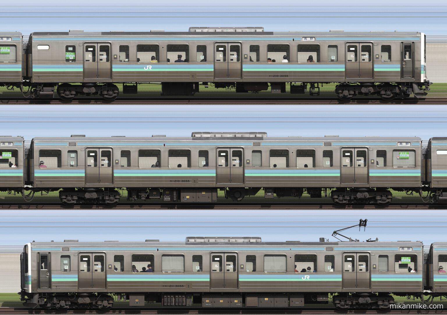 211系N304編成 長編成サイドビュー