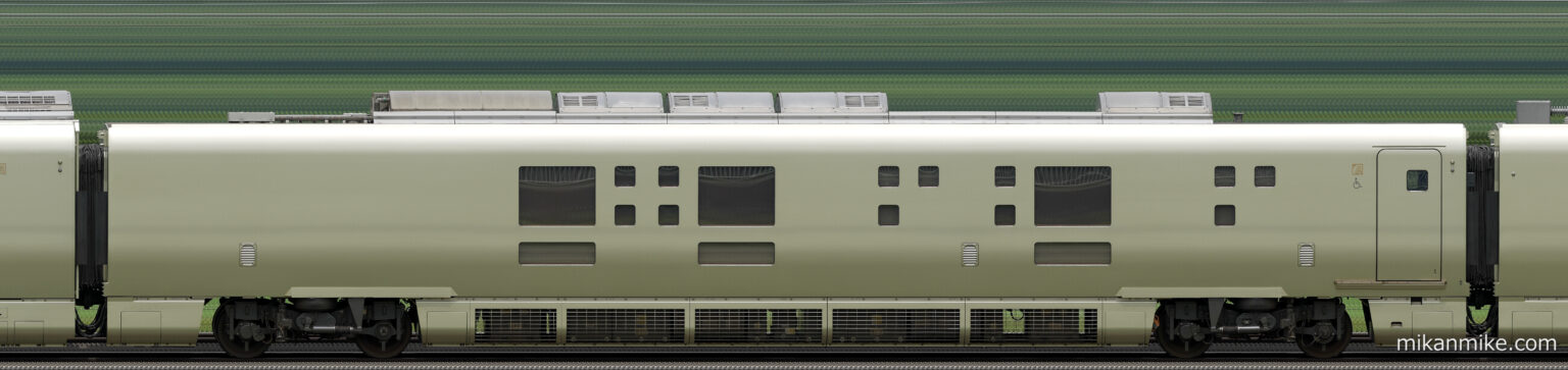 E001形 4号車のサイドビュー