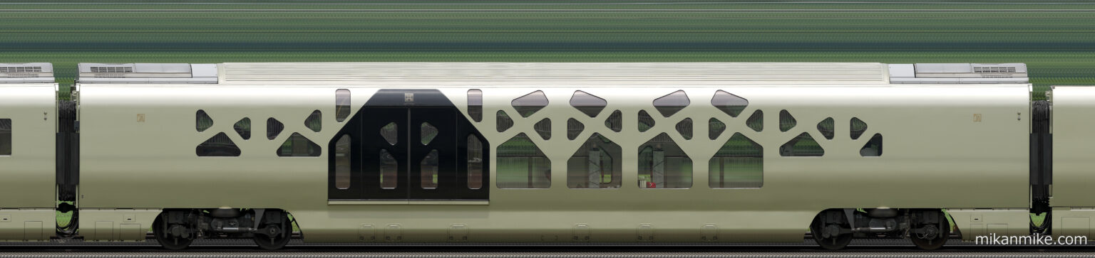 E001形 5号車のサイドビュー