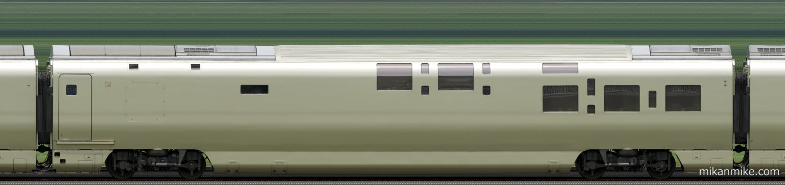 E001形 6号車のサイドビュー