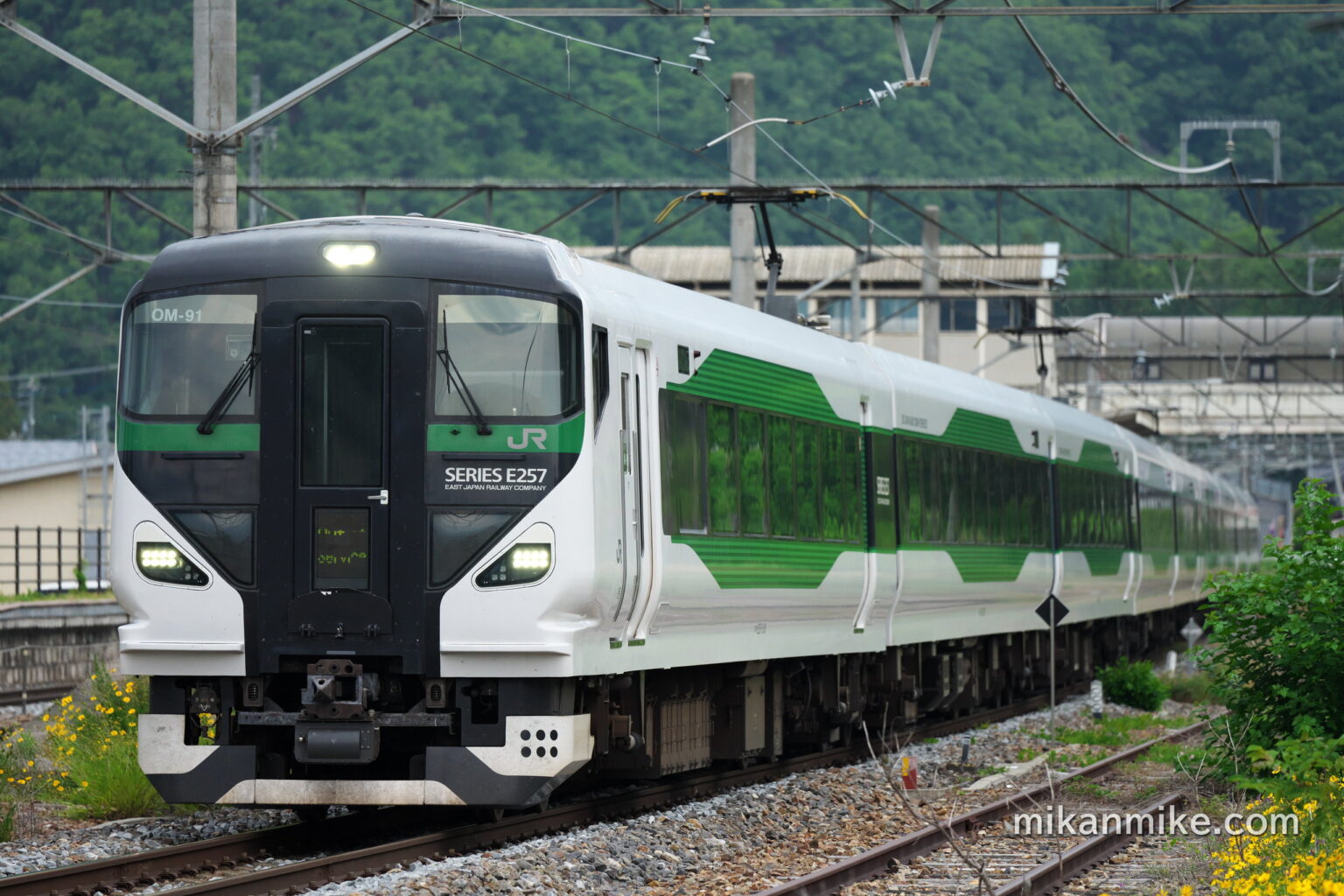 篠ノ井線を走行するE257系5000番台、OM-91編成