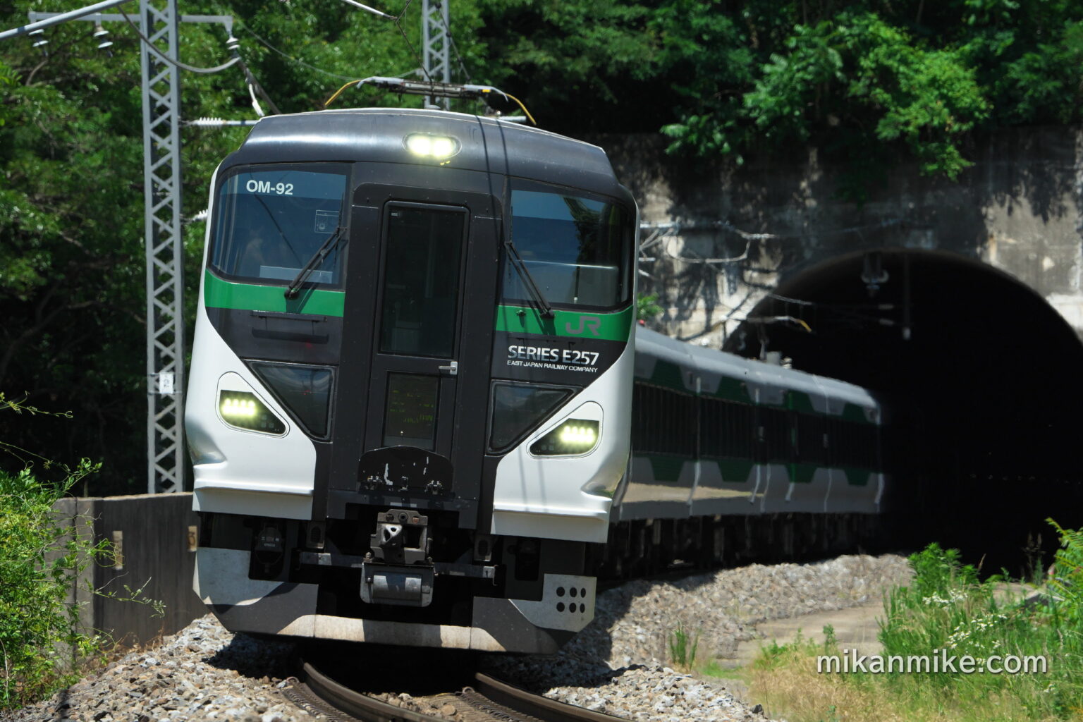 篠ノ井線を走行するE257系5000番台、OM-92編成