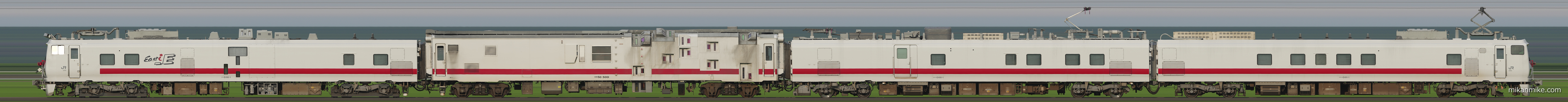 マヤ50-5001を組み込んだE491系East-i-Eの長編成サイドビュー