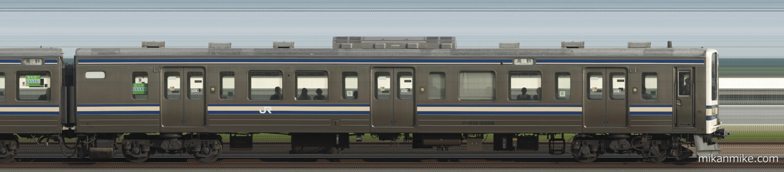 クハ210-2009のサイドビュー